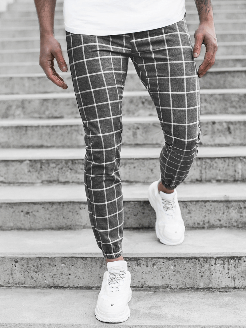 Spodnie męskie chino joggery szare OZONEE DJ/3455/21