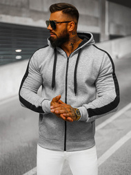 Bluza męska z kapturem rozpinana szara OZONEE JS/8B1335/2