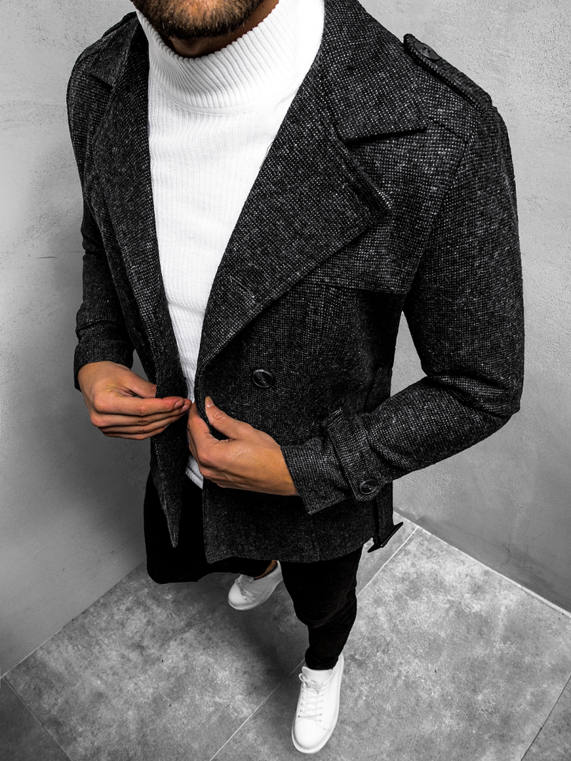 Пальто чоловіче темний графіт OZONEE O/5627