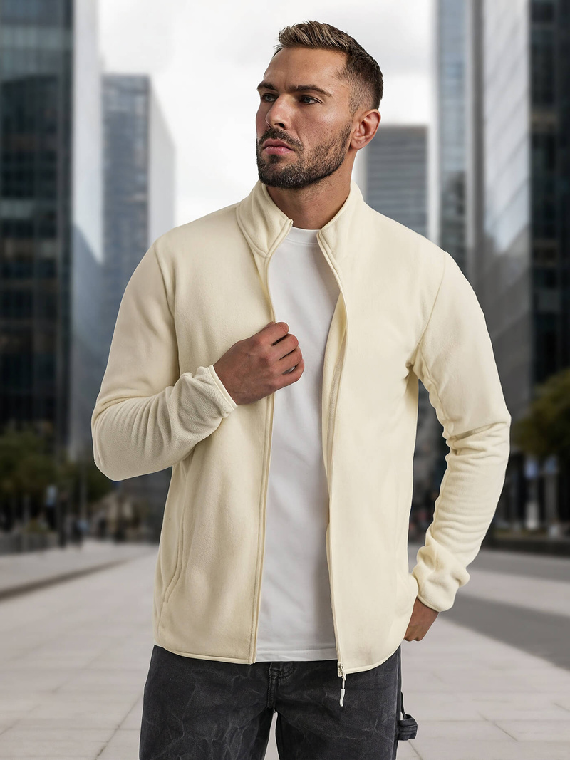 Bluza męska rozpinana ecru OZONEE JS/HH016/1