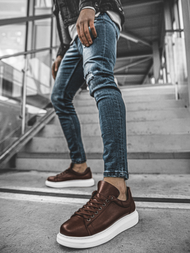 Снікерси коричнево-білий OZONEE CH/257