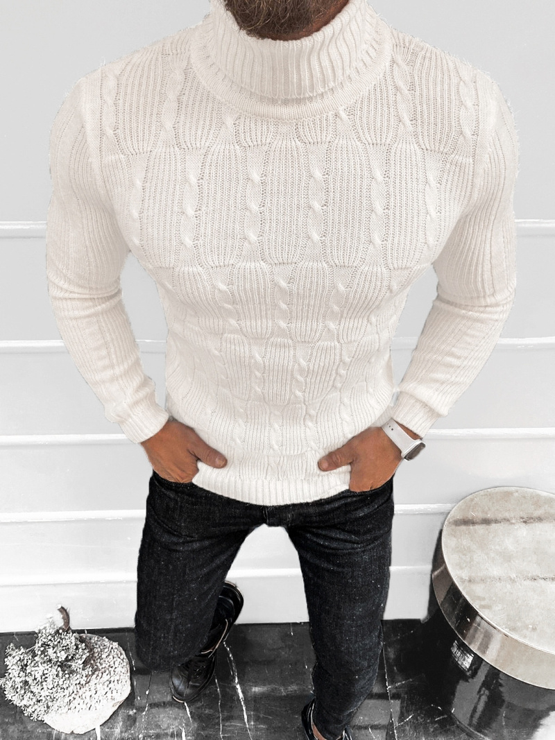 Sweter męski golf ecru OZONEE L/2665