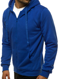 Bluza męska z kapturem rozpinana chabrowa OZONEE JS/2008/65 