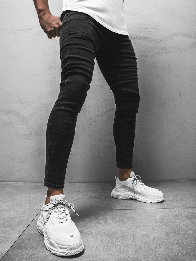 Spodnie jeansowe męskie czarne OZONEE O/621