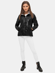 Kurtka damska z kapturem czarna OZONEE N/7008/1