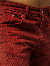 Spodnie męskie sztruksowe bordowe OZONEE R/4083Z