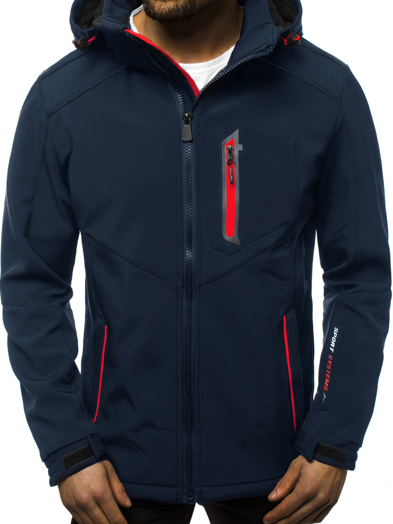 Kurtka męska softshell granatowo-czerwona OZONEE GE/12259