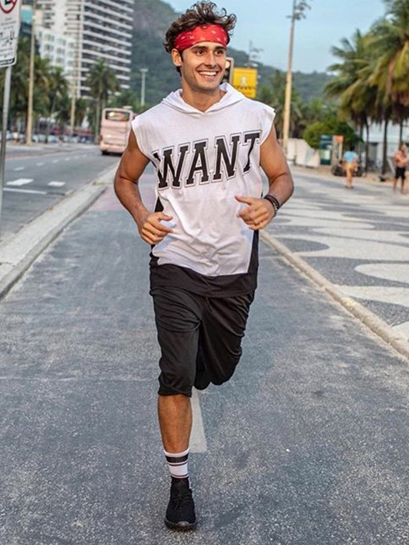 T-Shirt z kapturem męski biały OZONEE B/60042Z