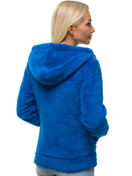Bluza damska rozpinana z kapturem niebieska OZONEE JS/HH007/9