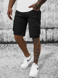 Spodenki męskie chino czarne OZONEE T/BB70011/1Z