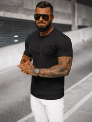 T-shirt męski czarny OZONEE O/L1453