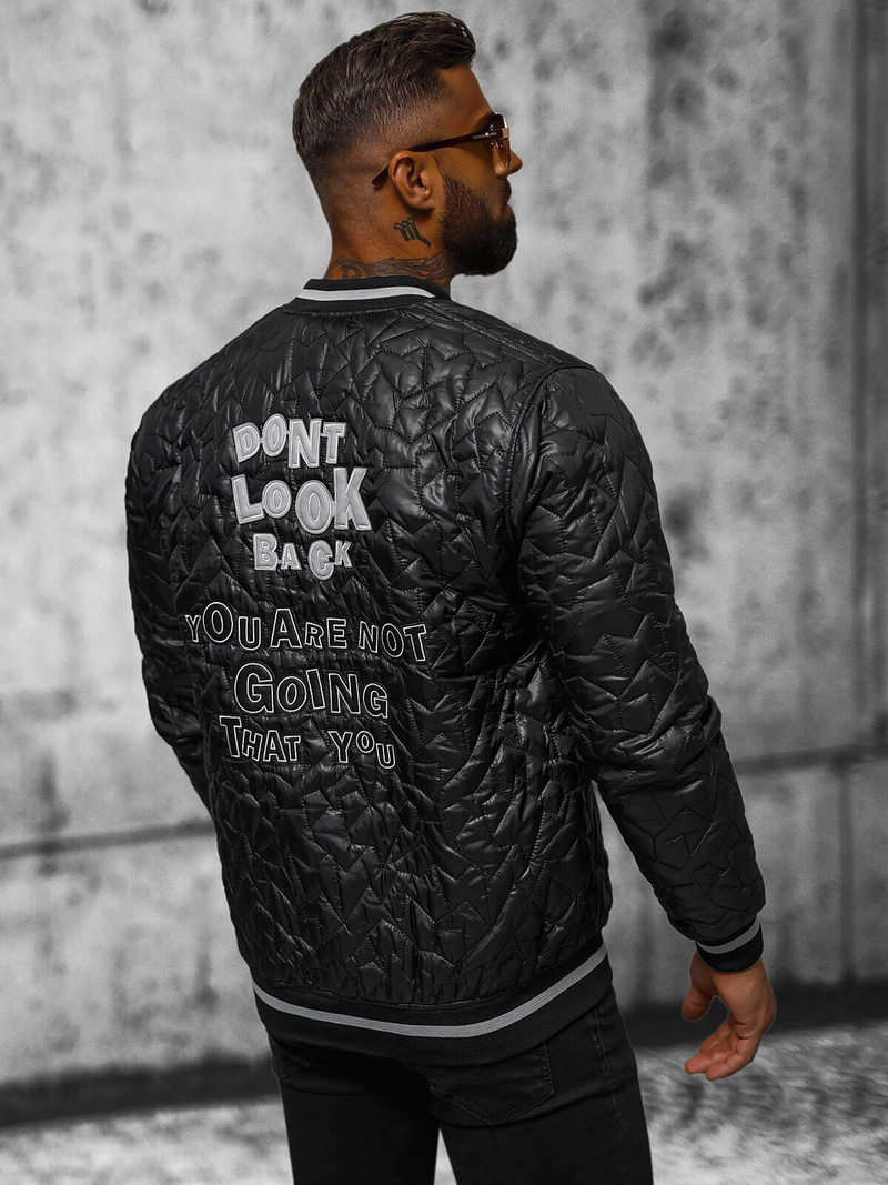 Kurtka męska bomberka czarna OZONEE O/TB9152