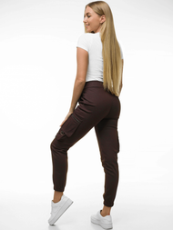 Spodnie damskie chino joggery brązowe OZONEE O/8060