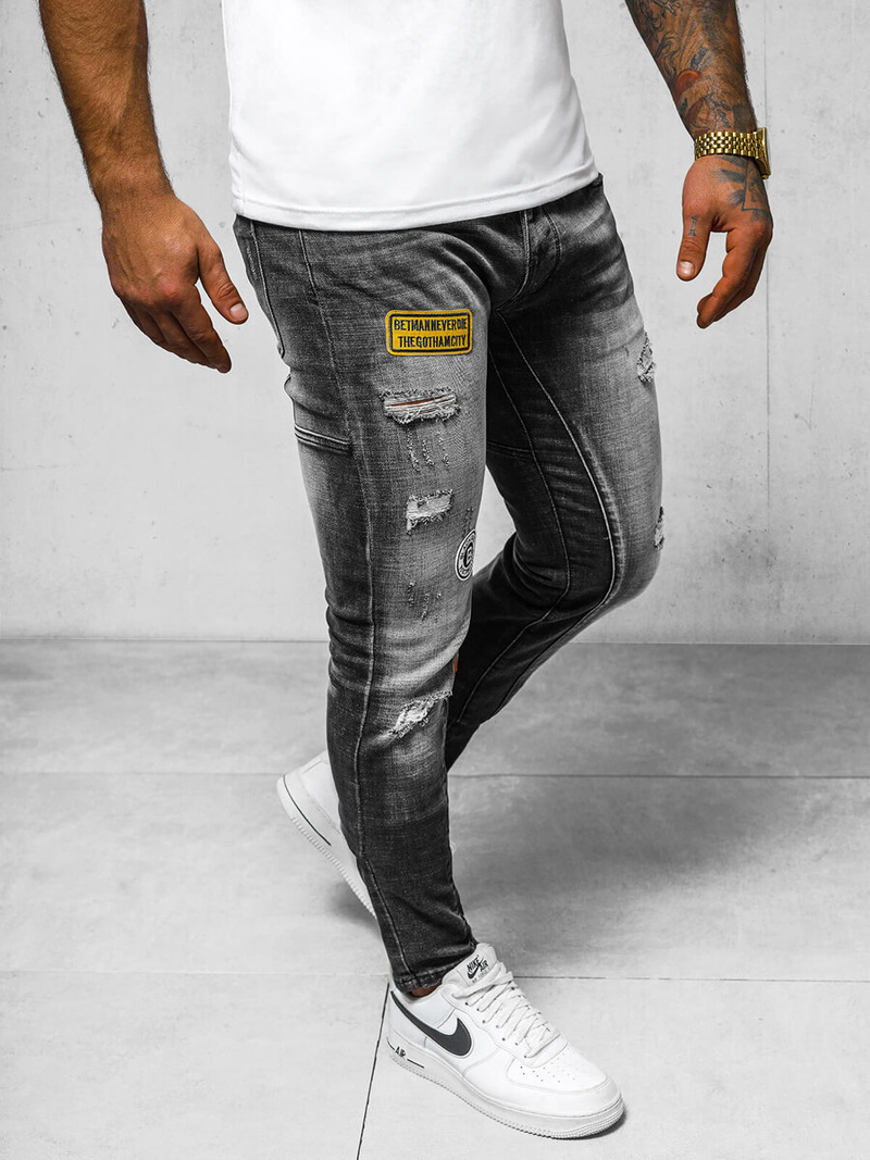 Spodnie jeansowe męskie czarne OZONEE NB/MP0047NZ