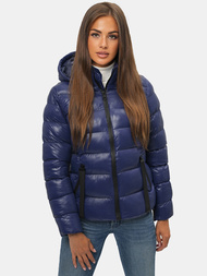 Kurtka zimowa damska pikowana granatowa OZONEE JS/M782/215