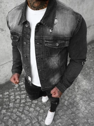 Чоловіча джинсова куртка Чорна OZONEE NB/MJ500N