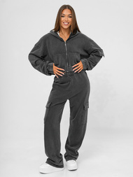 Komplet dresowy damski dwuczęściowy czarny OZONEE JS/M60051AB