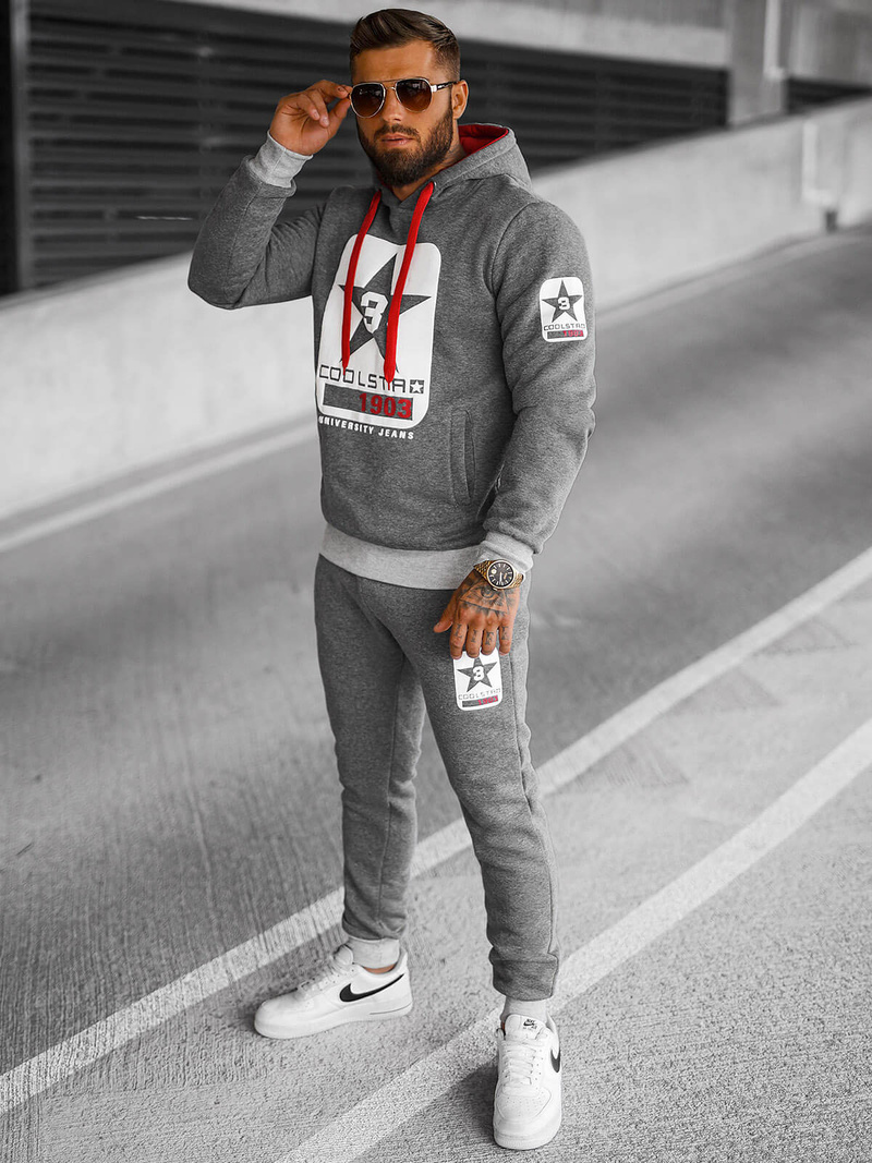 Komplet dresowy męski grafitowy OZONEE JS/8C59/5Z