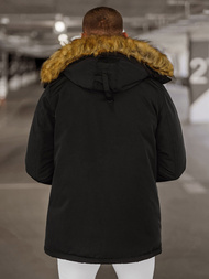 Kurtka zimowa męska z futerkiem czarna OZONEE JS/5M779/392Z