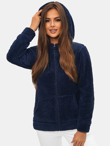 Bluza damska rozpinana z kapturem granatowa OZONEE JS/HH007/50Z