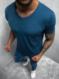T-Shirt męski bez nadruku indygo OZONEE JS/712007/8