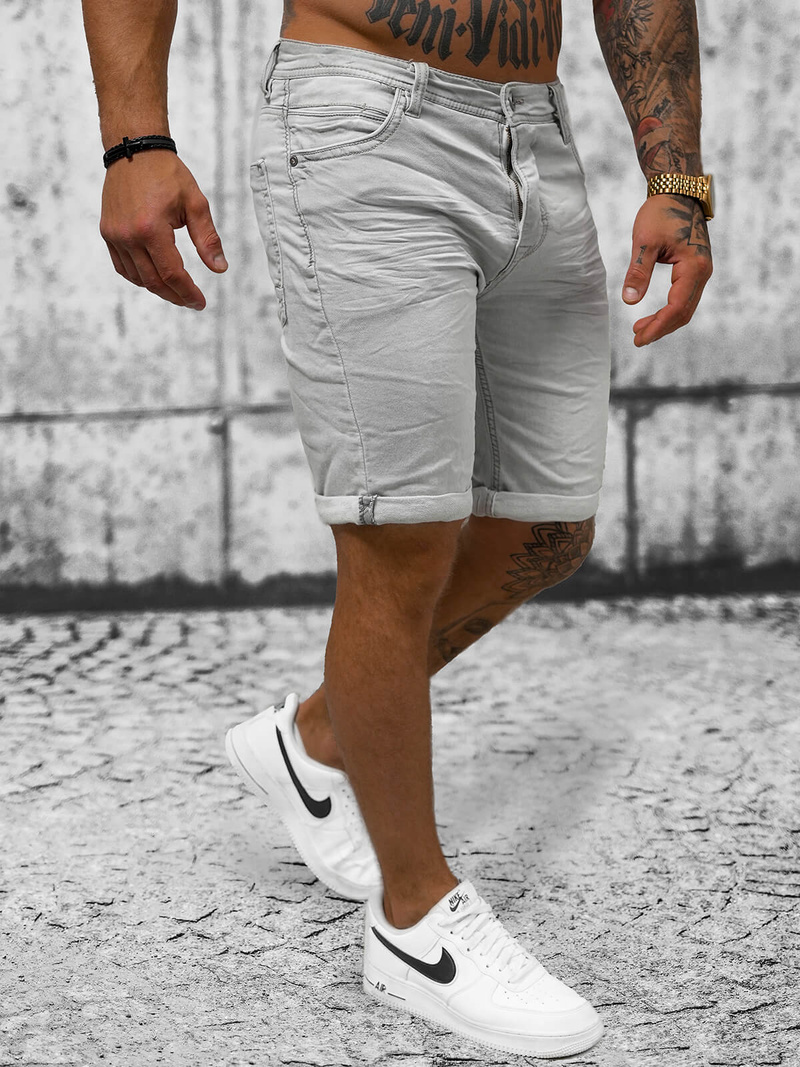 Чоловічі джинсові шорти ciрий OZONEE O/23000