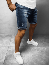 Spodenki męskie jeansowe ciemno-niebieskie OZONEE DP/725/3