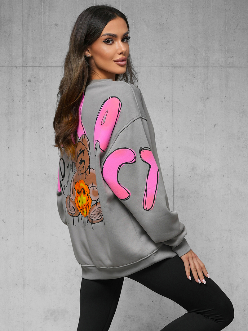 Bluza oversize szara OZONEE O/SWE23041Z