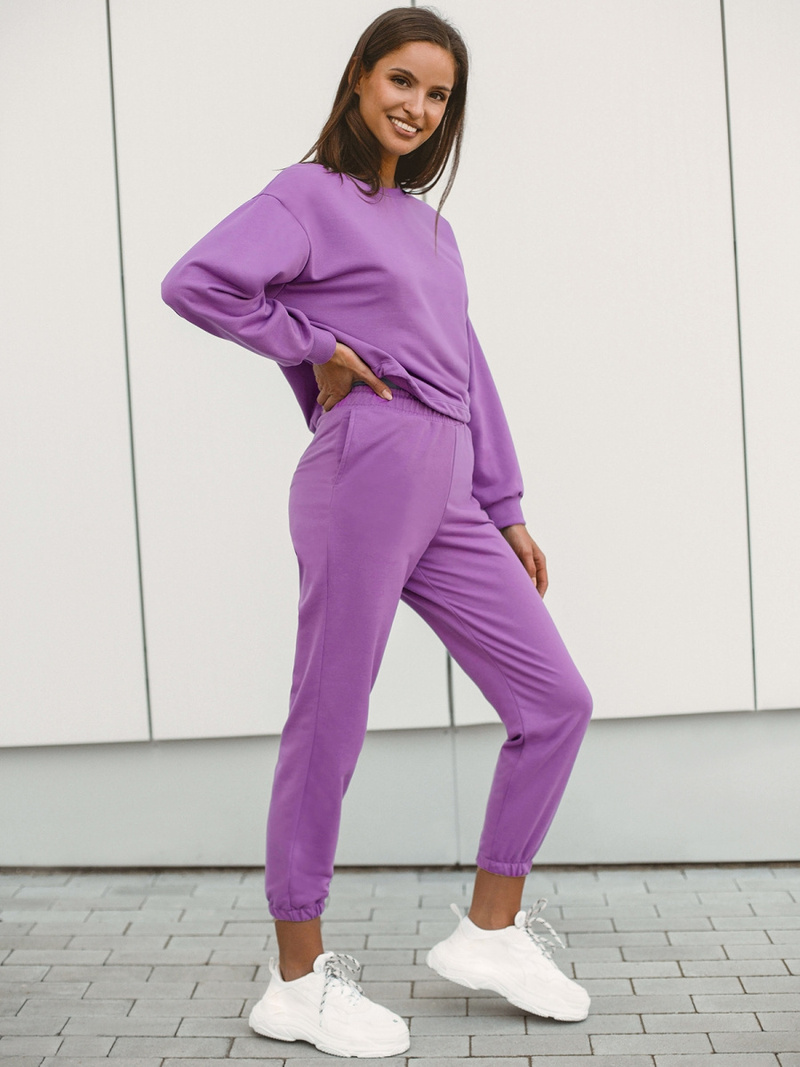 Komplet dresowy dwuczęściowy damski fioletowy OZONEE O/MB2040/21