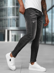 Spodnie jeansowe męskie slim fit czarne OZONEE NB/MP0070NZ