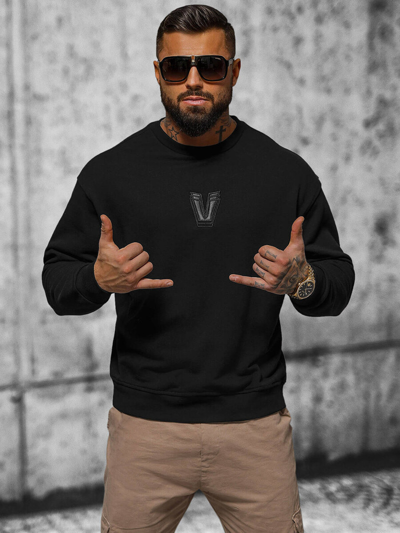 Bluza oversize czarna OZONEE O/SWE23034