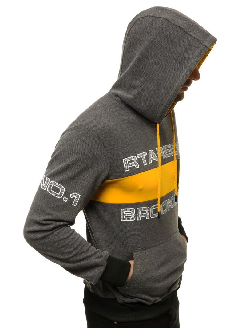 Bluza z kapturem męska grafitowa OZONEE JS/DD20131