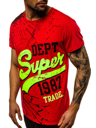 T-Shirt męski czerwony OZONEE JS/KS1942