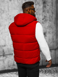Kamizelka męska z kapturem czerwona OZONEE JS/84M3028/275