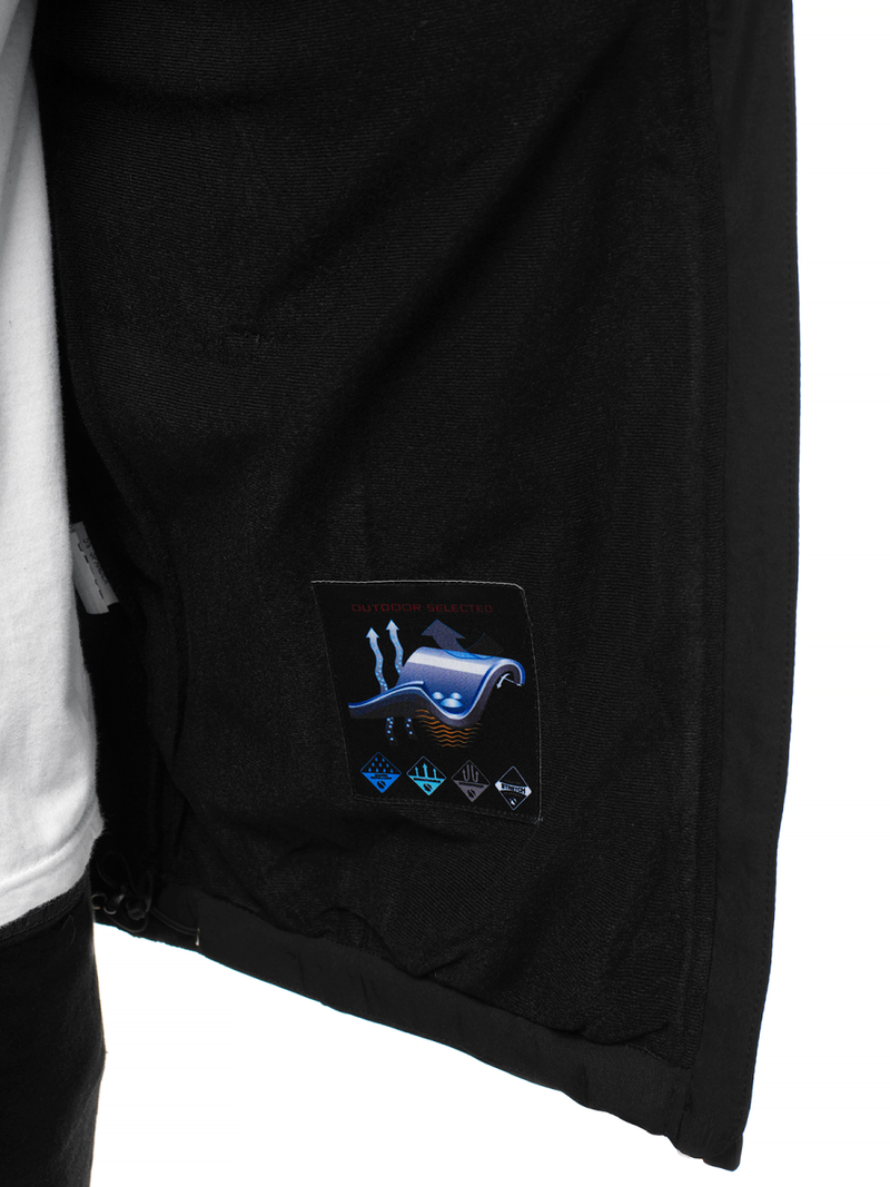 Kurtka softshell męska z kapturem czarno-pomarańczowa OZONEE GE/12269Z