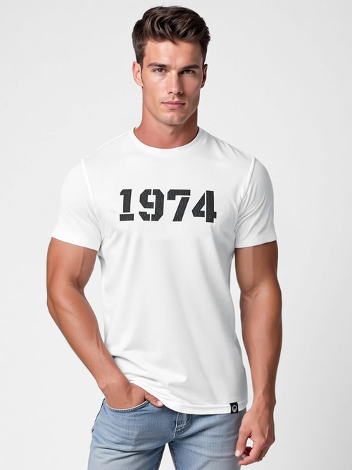 T-shirt męski slim fit biały OZONEE NB/MT3130