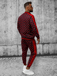 Komplet dresowy męski czarno-czerwony OZONEE O/12136