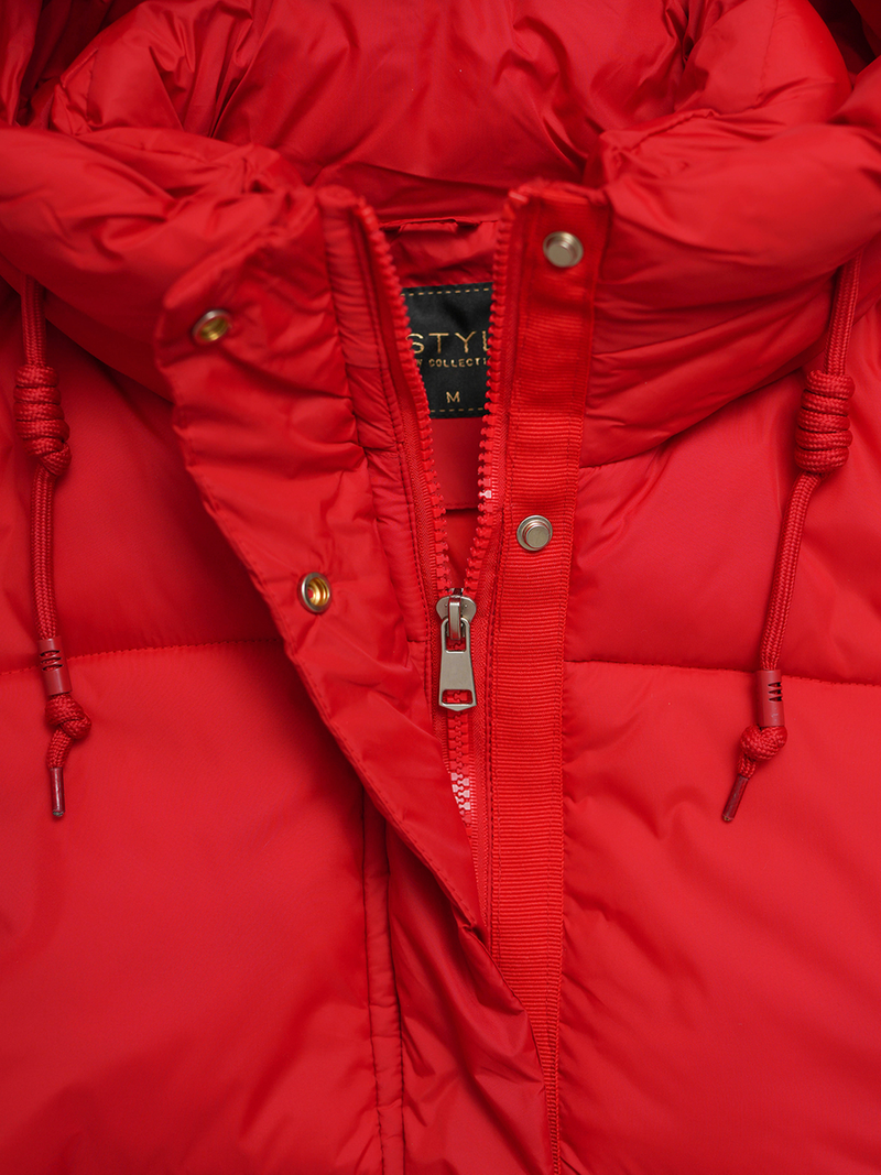 Kurtka zimowa damska pikowana czerwona OZONEE JS/16M9188/270