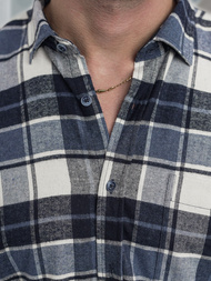 Koszula męska w kratę granatowa OZONEE V/V175Z