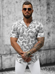 Koszula męska z krótkim rękawem biała OZONEE E/1400/621