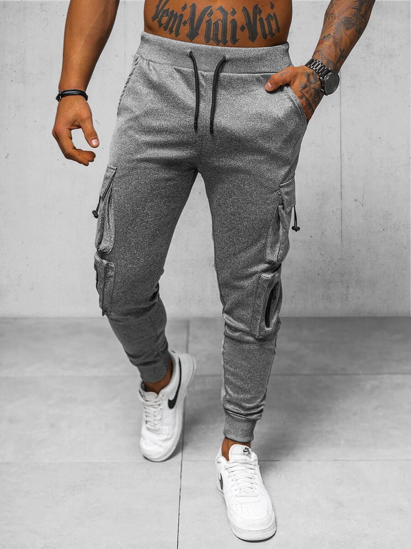 Spodnie dresowe męskie grafitowe OZONEE O/MM230002