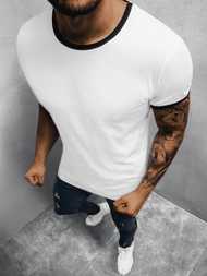 Футболка чоловіча Бiло-Чорна OZONEE O/1177Z 