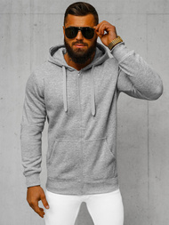 Bluza męska z kapturem rozpinana szara OZONEE JS/2008Z