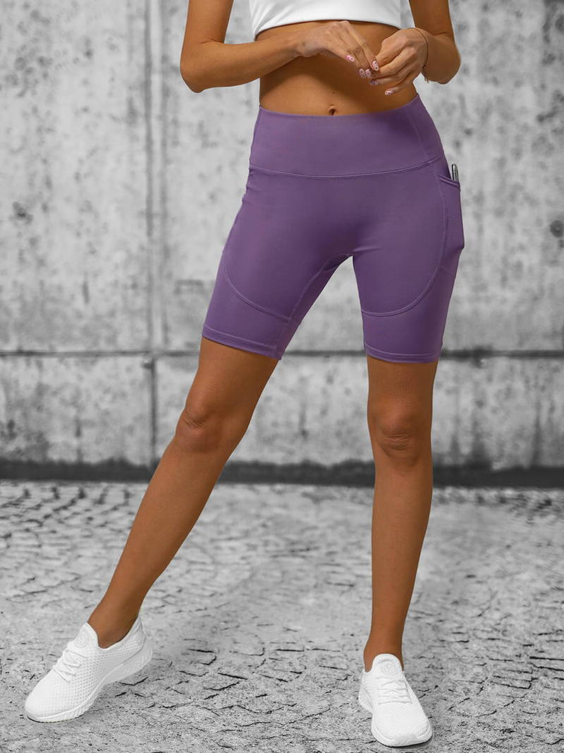 Legginsy krótkie damskie kolarki fioletowe OZONEE O/YY9251A