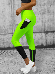 Legginsy damskie żółto-neonowe OZONEE O/XL010/26