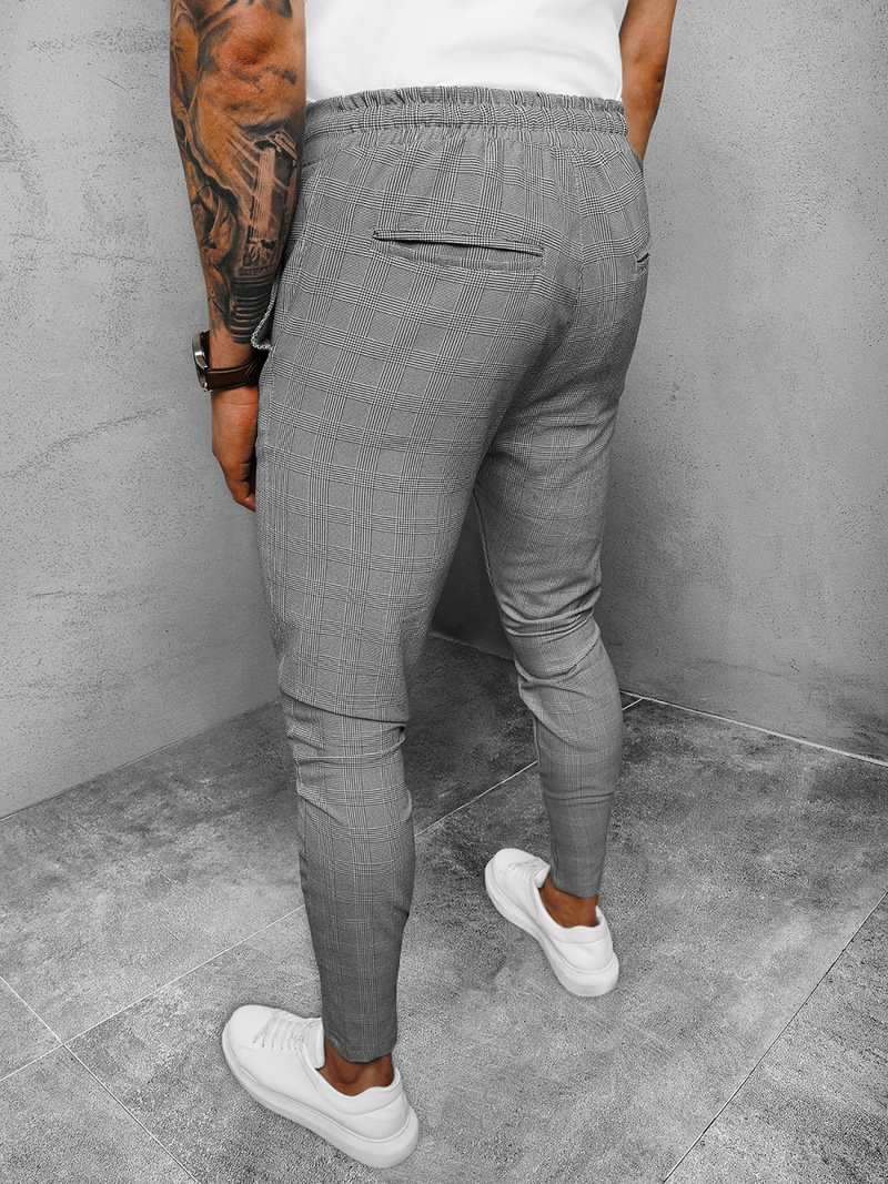 Spodnie męskie chino materiałowe szare OZONEE DJ/2281/22