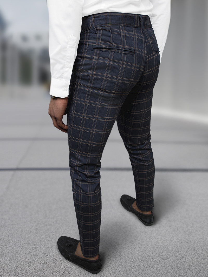 Spodnie męskie chino materiałowe granatowe OZONEE DJ/5632