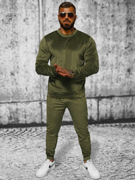 Komplet dresowy męski welurowy khaki OZONEE JS/8C1167/29