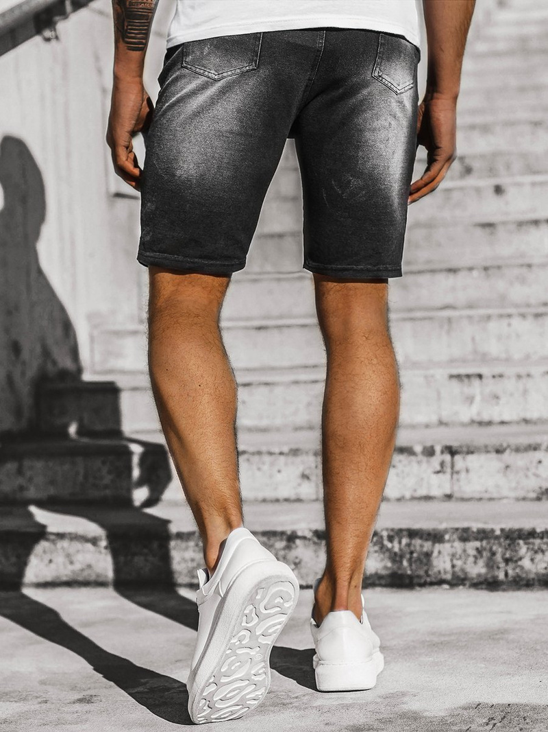 Spodenki męskie jeansowe czarne OZONEE JS/KK1072Z