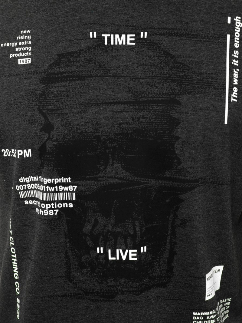 T-Shirt bez rękawów męski grafitowo-biały OZONEE MACH/M1212